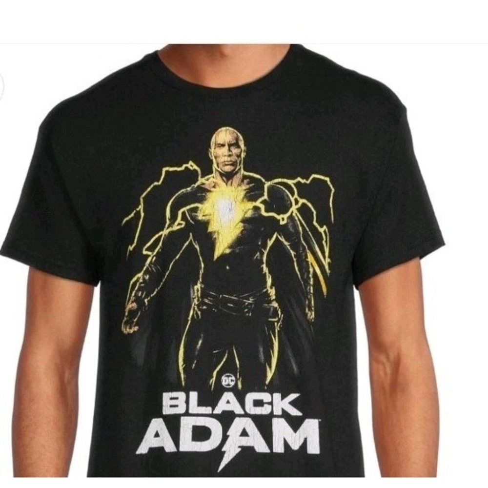 BLACK ADAM Super Hero T Shirt S/C/P 34/36 Black short sleeve DC comics